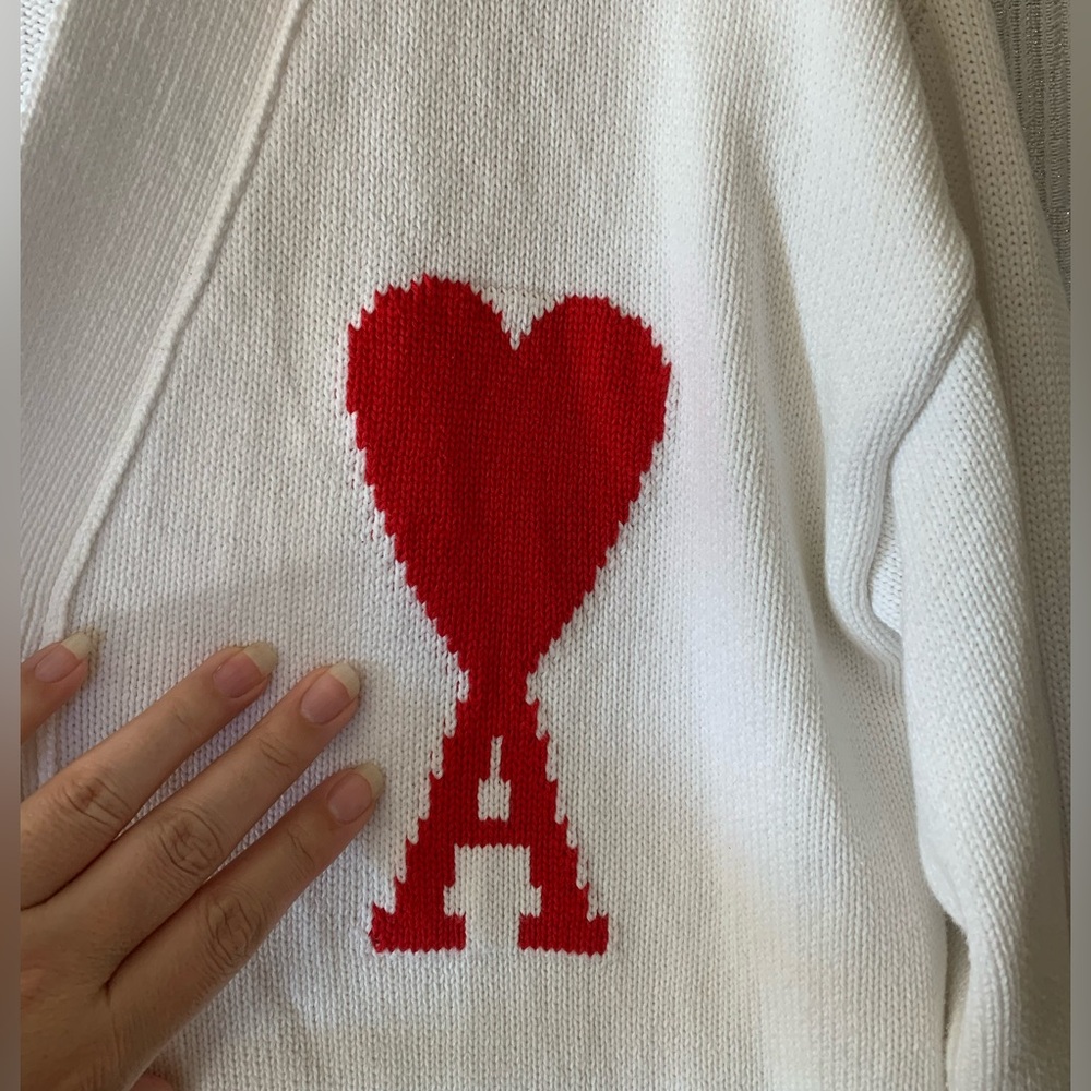 Ami Alexandre Mattiussi Ivory Knit Top